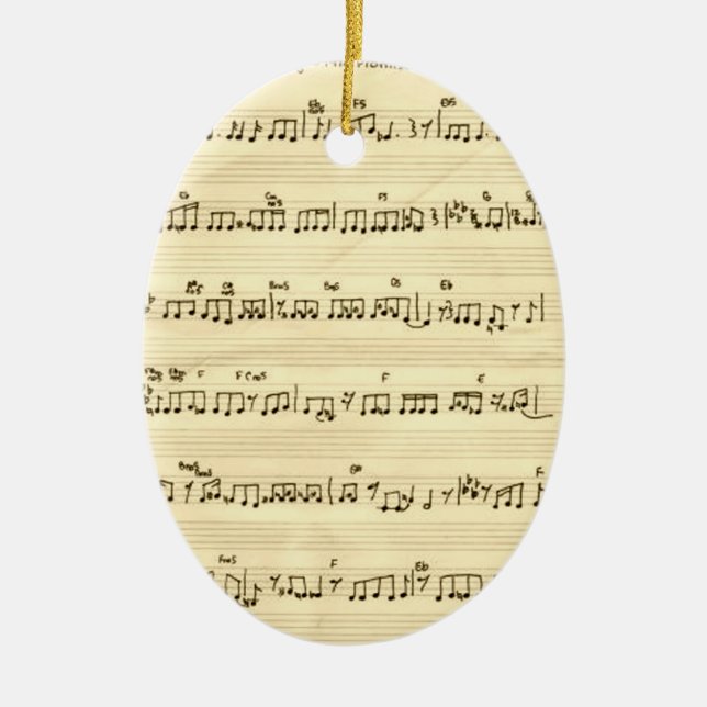 Behalt der viel versprechenden Song-Notenmusik Keramikornament (Vorne)