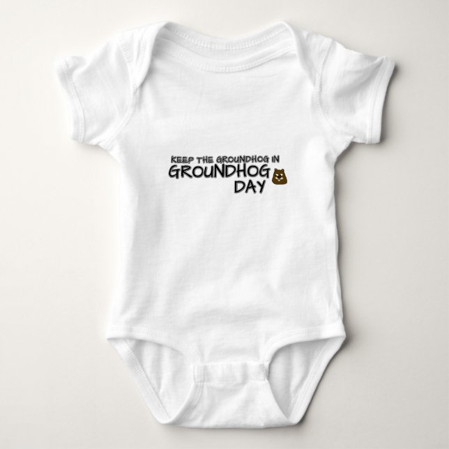 Behalt des Groundhog-Tages am Groundhog Baby Strampler (Vorderseite)