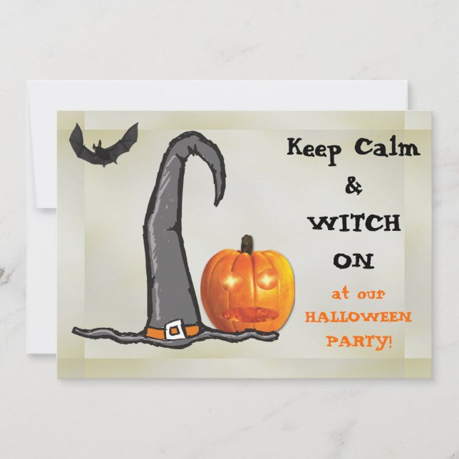 Behalt des Halloween-Party Calm Witch Einladung (Vorderseite)