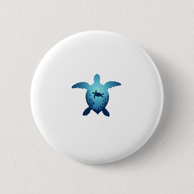 Behalt des Meeres Plastikfrei Rett der Meeresschil Button (Vorderseite)