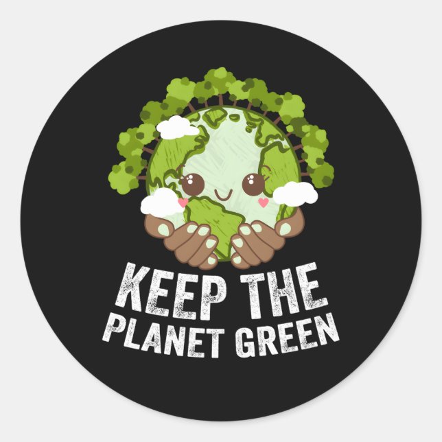 Behalt des Planeten Grüne Ökologie Bäume Ökosystem Runder Aufkleber (Vorderseite)