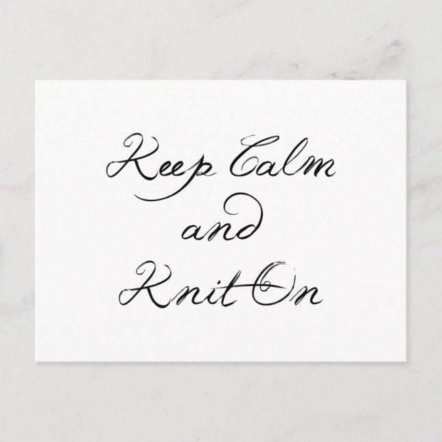 Behalt des ruhigen Stricks auf Postkarte (Vorderseite)