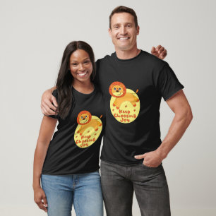 Behalt, die Freude Kawaii Löwe springen gelben Ora T-Shirt