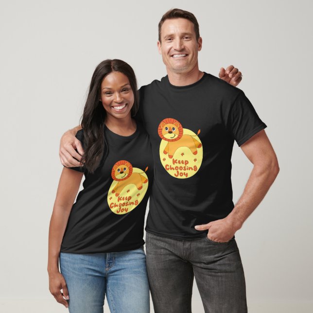 Behalt, die Freude Kawaii Löwe springen gelben Ora T-Shirt (Unisex)