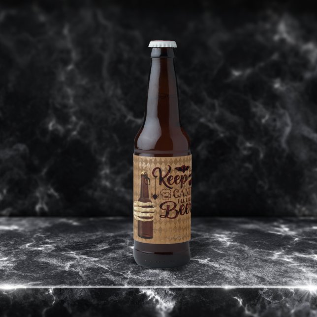 Behalt die Süßigkeiten, ich nehme Bier. Bierflaschenetikett (Von Creator hochgeladen)
