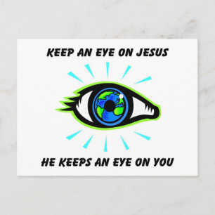 Behalt ein Auge auf Jesus christliche Geschenke Postkarte