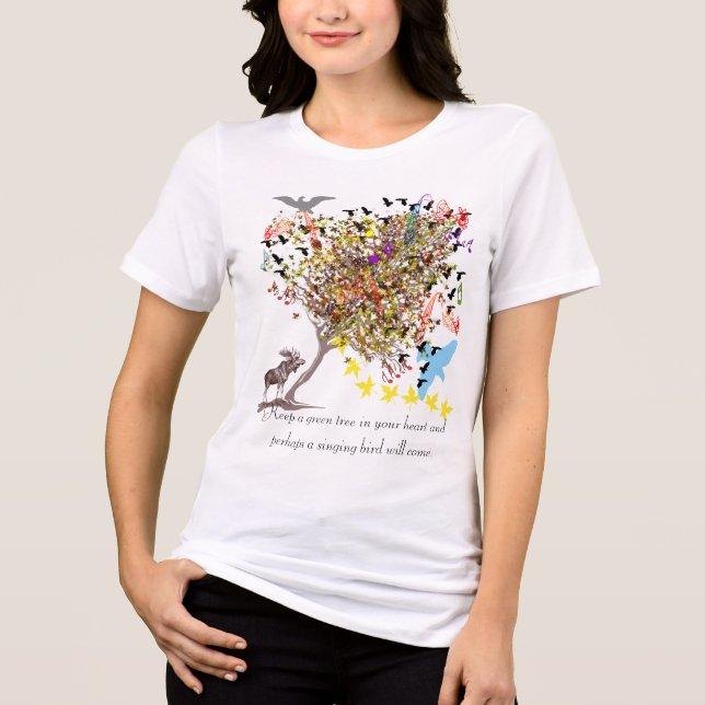 Behalt einen grünen Baum in deinem Herzen und viel Tri-Blend Shirt (Vorderseite)