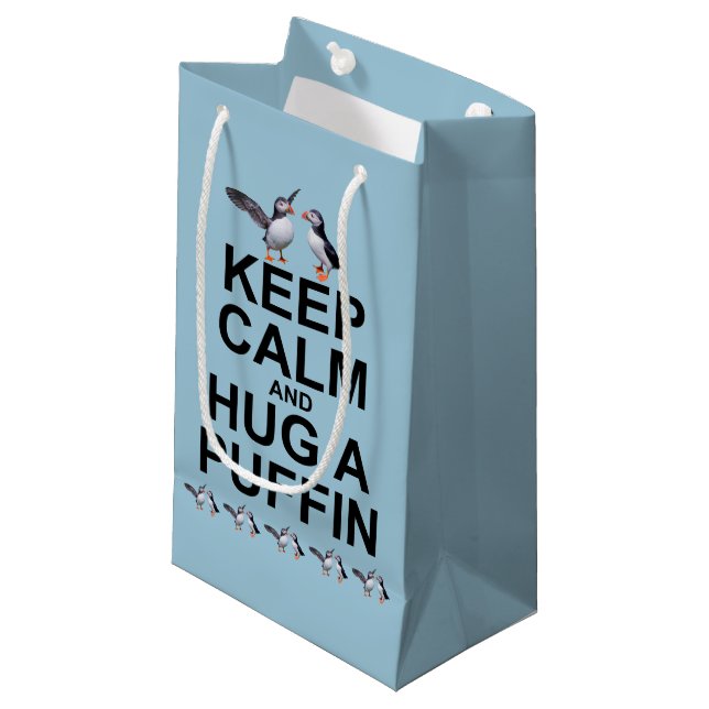 Behalt einer kleinen Pufftasche Kleine Geschenktüte (Vorderseite Schrägansicht)