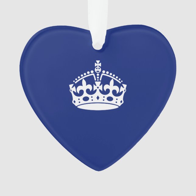 Behalt eines Calm Crown-Symbols auf Navy Blue Ornament (Vorderseite)