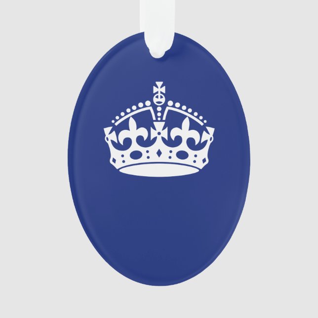 Behalt eines Calm Crown-Symbols auf Navy Blue Ornament (Vorderseite)