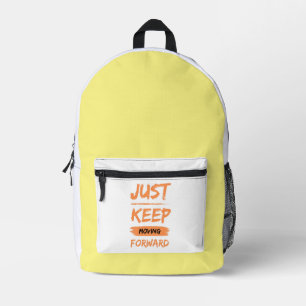 behalt einfach den Schritt zu verwerfen Bedruckter Rucksack