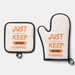 behalt einfach den Schritt zu verwerfen Ofenhandschuh & Topflappen-Set