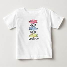 Behalt einfach lächeln! Farbiger Zahnfisch Baby T-shirt