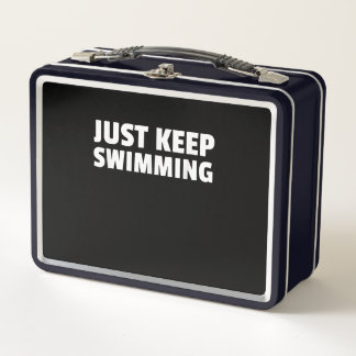 Behalt einfach nur Schwimmen Metall Brotdose