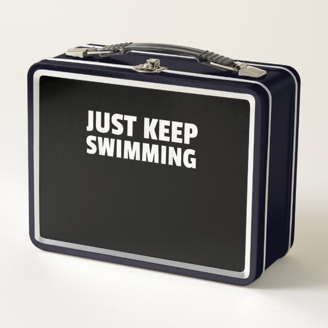 Behalt einfach nur Schwimmen Metall Brotdose (Vorderseite)