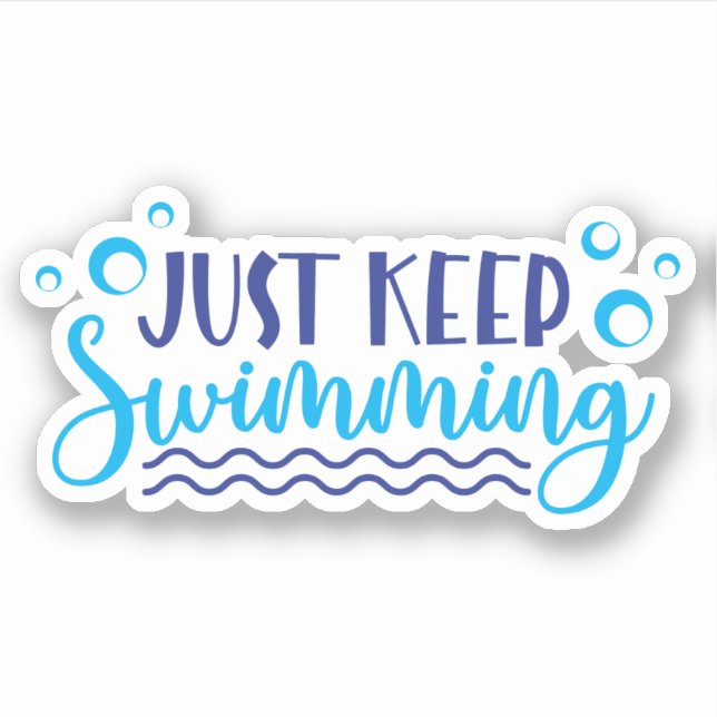 Behalt einfach schwimmen aufkleber (Vorderseite)