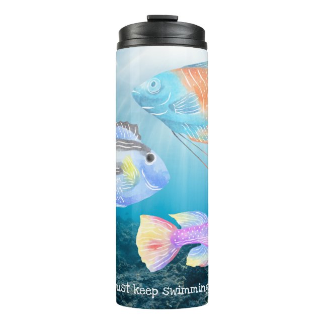 Behalt einfach schwimmende Meeresfische Thermosbecher (Vorderseite)