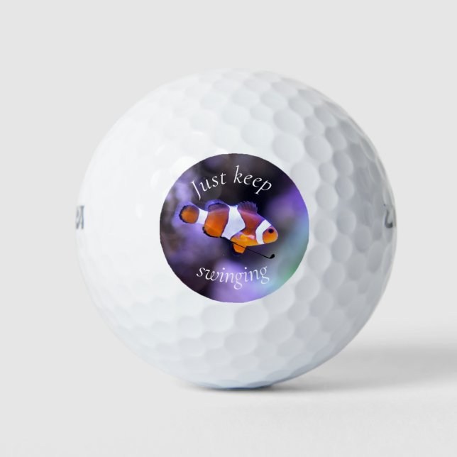 Behalt einfach Swinging Nemo Golfball (Vorderseite)