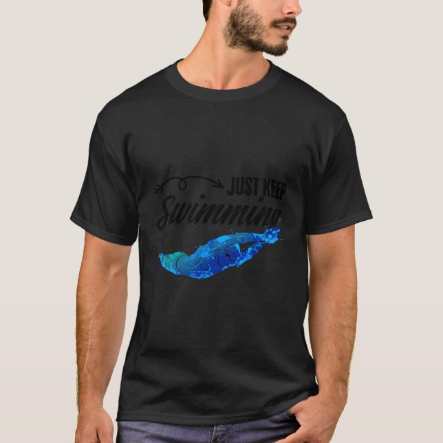 Behalt einfach Wassersportschwimmteam Schwimmen T-Shirt (Vorderseite)