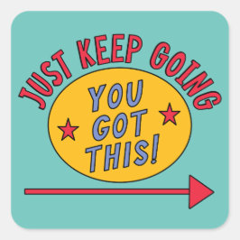 Behalt einfach zu gehen quadratischer aufkleber