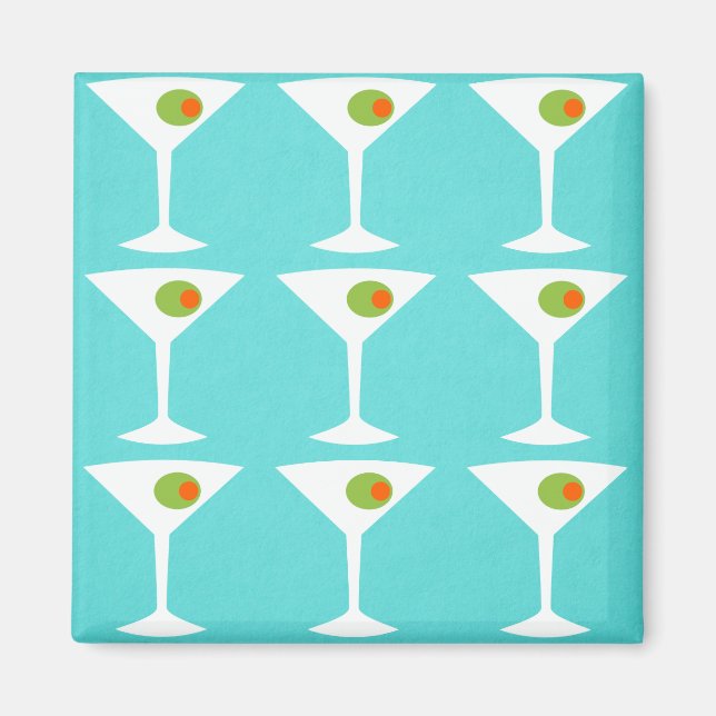 Behalt 'Em Coming Martini Magnet (türkis) (Vorne)