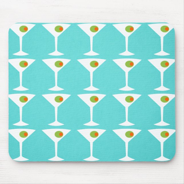 Behalt 'Em Coming Martini Mousepad (türkis) (Vorne)