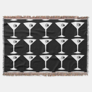 Behalt 'Em Coming Martini Throw Blanket (b&w) Decke
