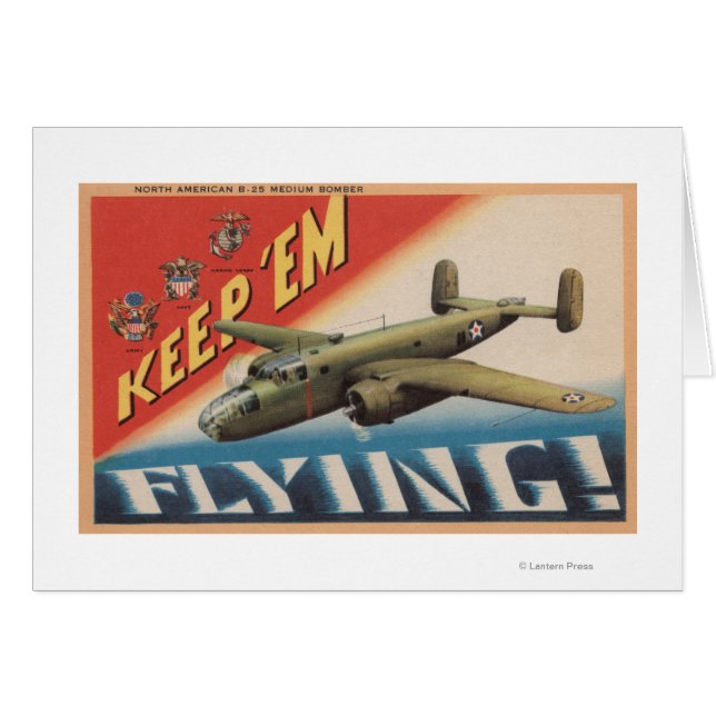Behalt "Em Flying/B-25 Medium Bomber (Flugzeug) (Vorderseite (Horizontal))