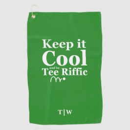 Behalt es Cool und sei T-Shirt Riffice Initialen Golfhandtuch