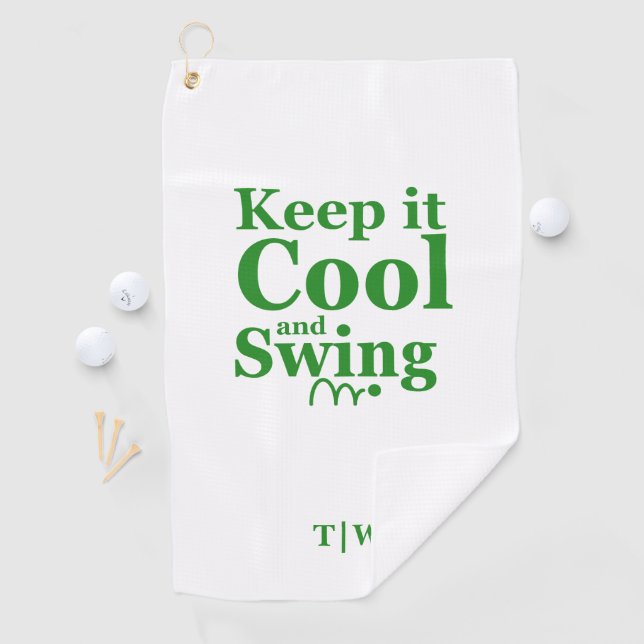 Behalt es Cool und Swing Golf Thema Golfhandtuch (Insitu)