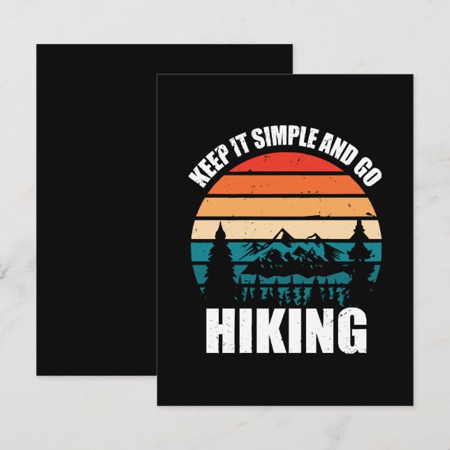 Behalt es einfach und gehe wandern mitteilungskarte (Vorne/Hinten)