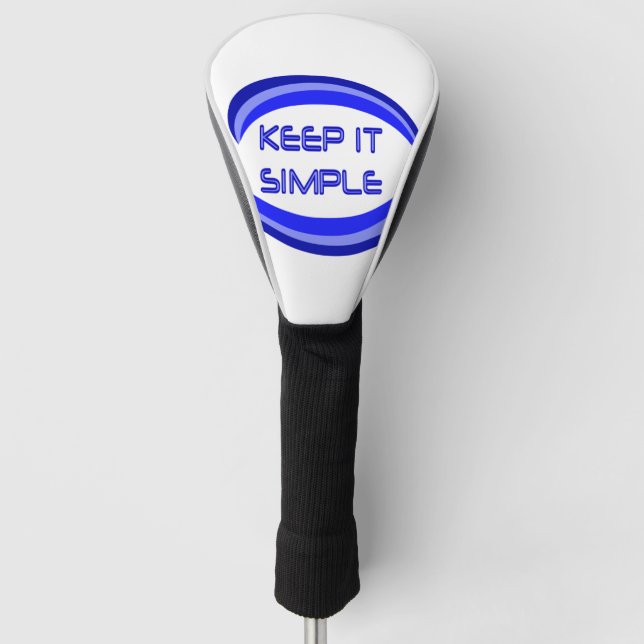 Behalt es einfach Zitat Erholung Slogan in blau Golf Headcover (Vorderseite)