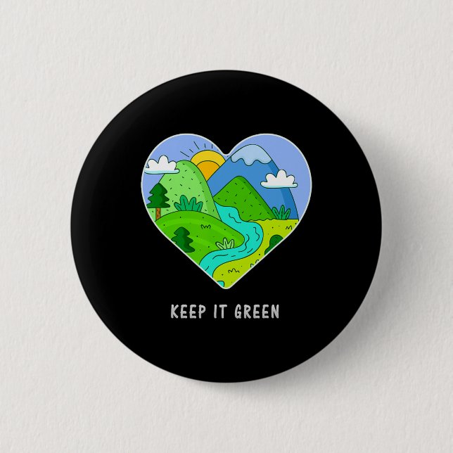 Behalt es Green Save the Planet Earth Day Geschenk Button (Vorderseite)