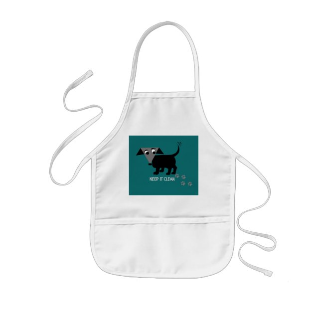 "Behalt es sauber", einer der Tipps von Rego Berto Kinderschürze (Vorne)