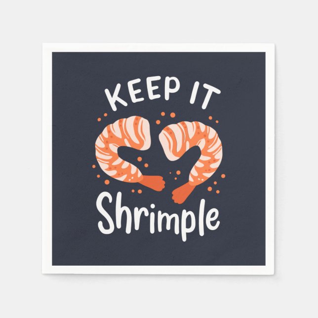 Behalt es Shrimple Seafood Shrimp Gag Paper Serviette (Vorderseite)