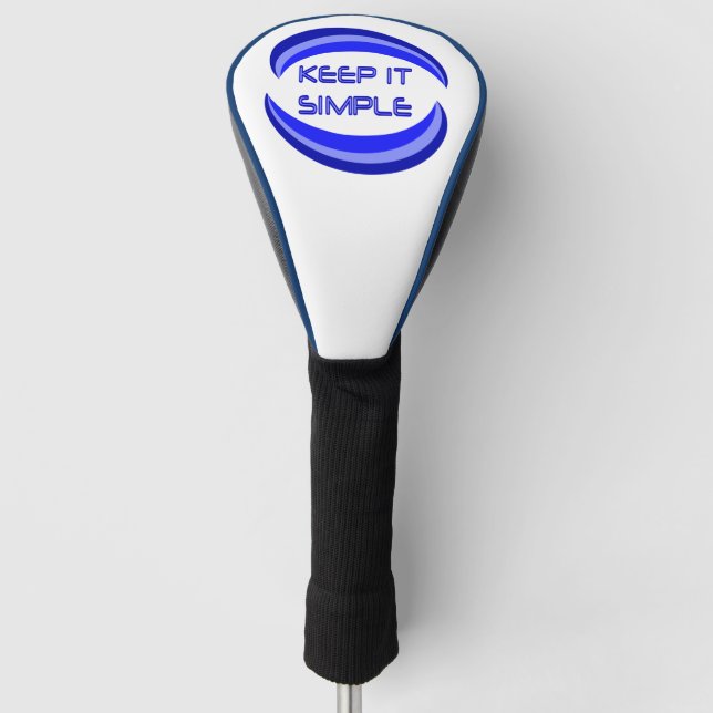Behalt es Simple Quote Erholung Slogan Blue Golf Headcover (Vorderseite)