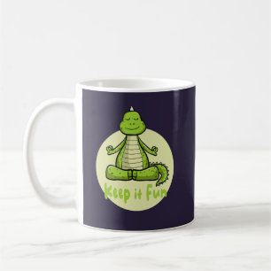 Behalt es Spaß Kawaii grünes Krokodil zu praktizie Kaffeetasse