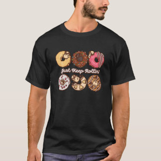 Behalt gerade Rolling Mops Donut Bäckerei T-Shirt