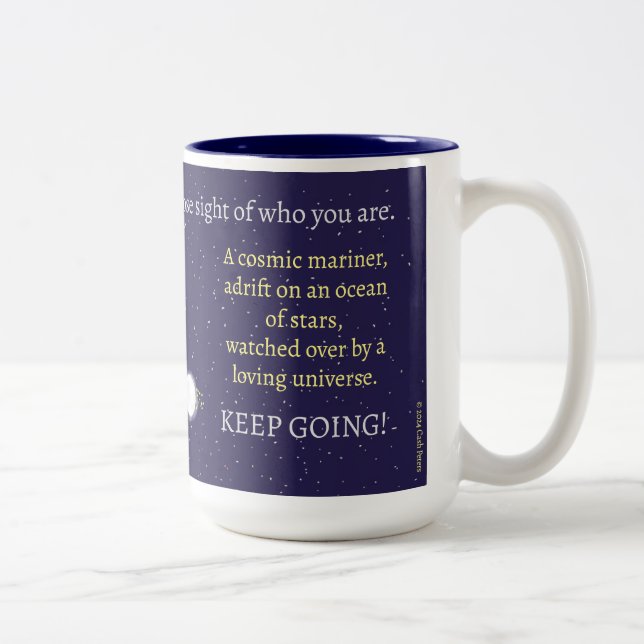 'Behalt Going' 15oz Kaffee Tasse (Rechts)