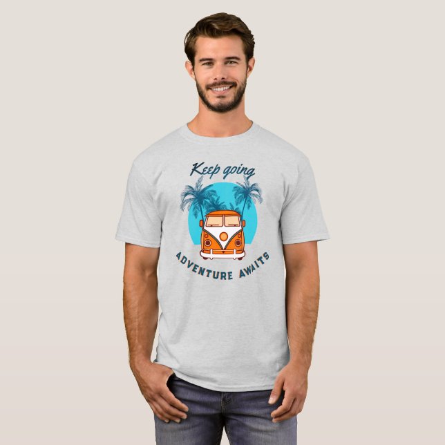 Behalt Going Adventure Awaits T - Shirt - Retro Va (Vorne ganz)