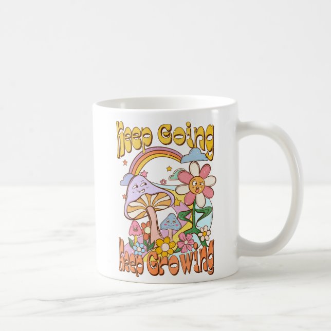 Behalt Going, Behaltend Wachsen - Pilz & Blume Kaffeetasse (Rechts)