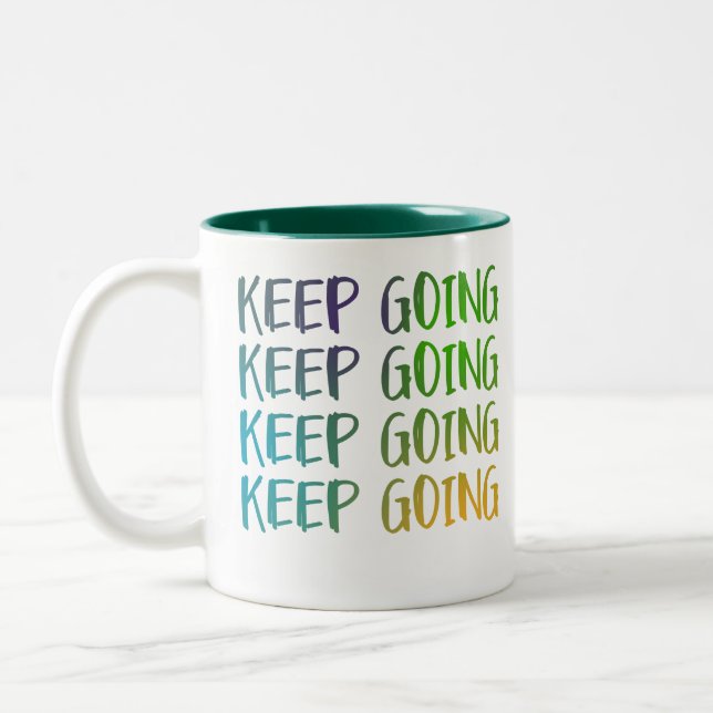 Behalt Going Bold & Vibraning Motivation Zweifarbige Tasse (Links)