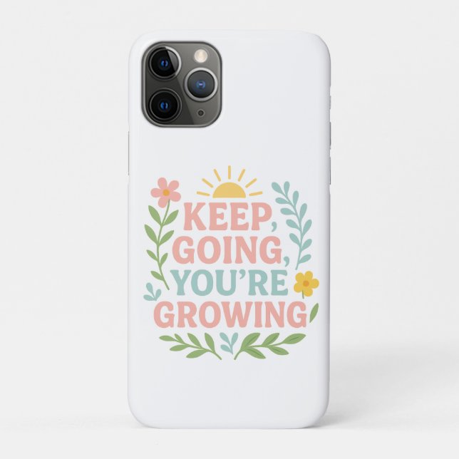 Behalt Going You're Growing Motivierend Floral Case-Mate iPhone Hülle (Rückseite)