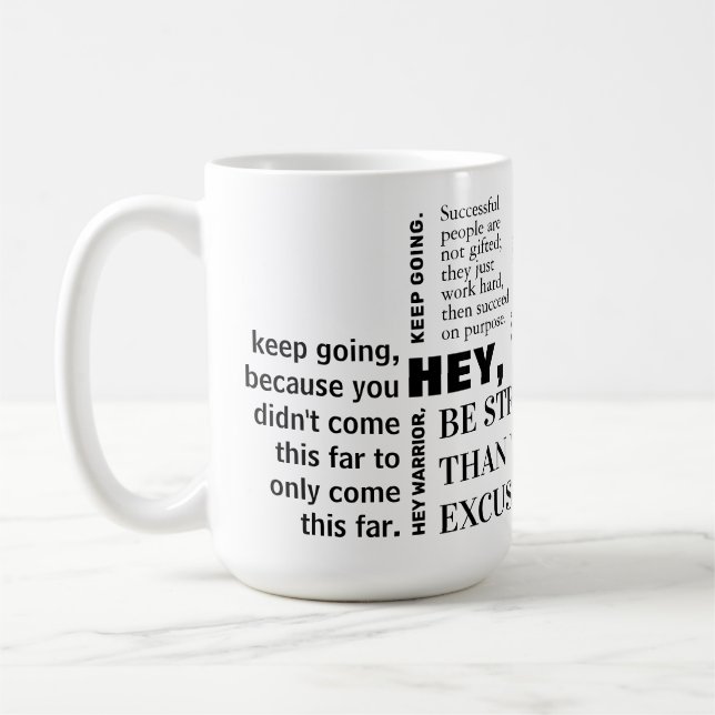 Behalt, härter motivierend Anführungszeichen zu se Kaffeetasse (Links)