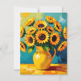 Behalt in Touch | Gelbe Sonnenblumen Postkarte