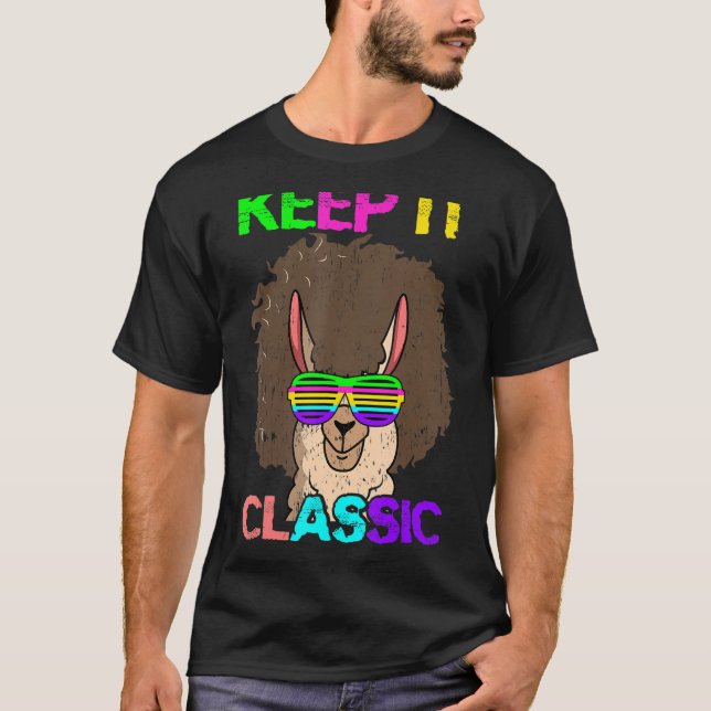 Behalt It Classic Alpaca 80's 90er Llama T-Shirt (Vorderseite)