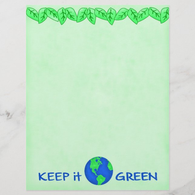 Behalt It Green Rett Earth Environment Art (Vorderseite)