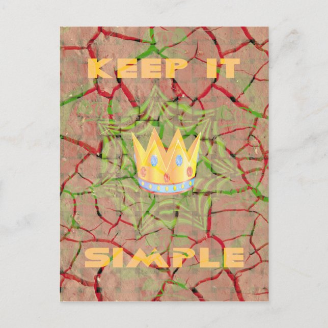 Behalt It Simple: Cracked Earth Royal Clarity Art Postkarte (Vorderseite)