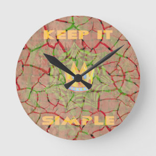 Behalt It Simple: Cracked Earth Royal Clarity Art Runde Wanduhr