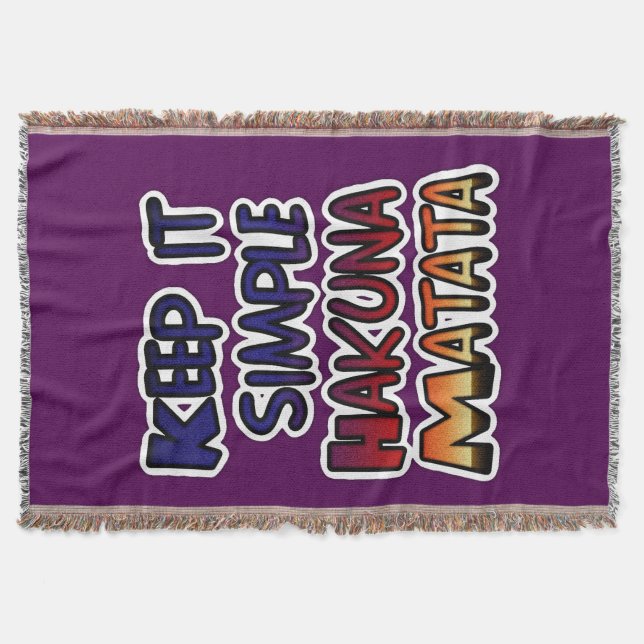 Behalt It Simple Hakuna Matata Art Print Decke (Vorderseite)